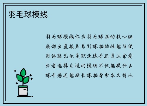 羽毛球模线